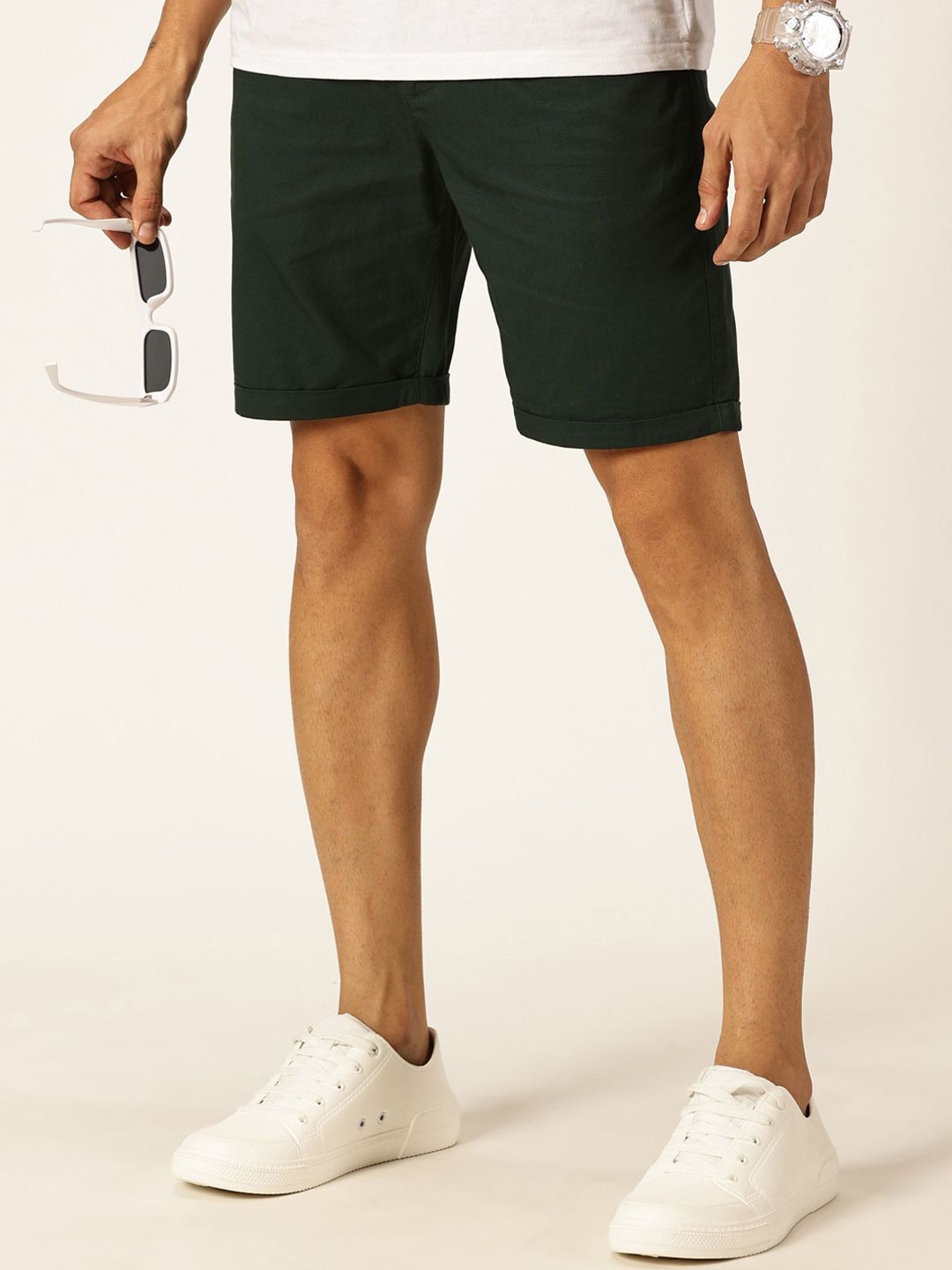 Thomas Scott Men Mid-Rise Pure Cotton Chino Shorts