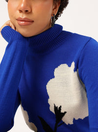 DressBerry Pure Acrylic Floral Design Pullover