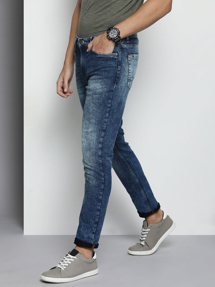 The Indian Garage Co Men Slim Fit Light Fade Stretchable Jeans