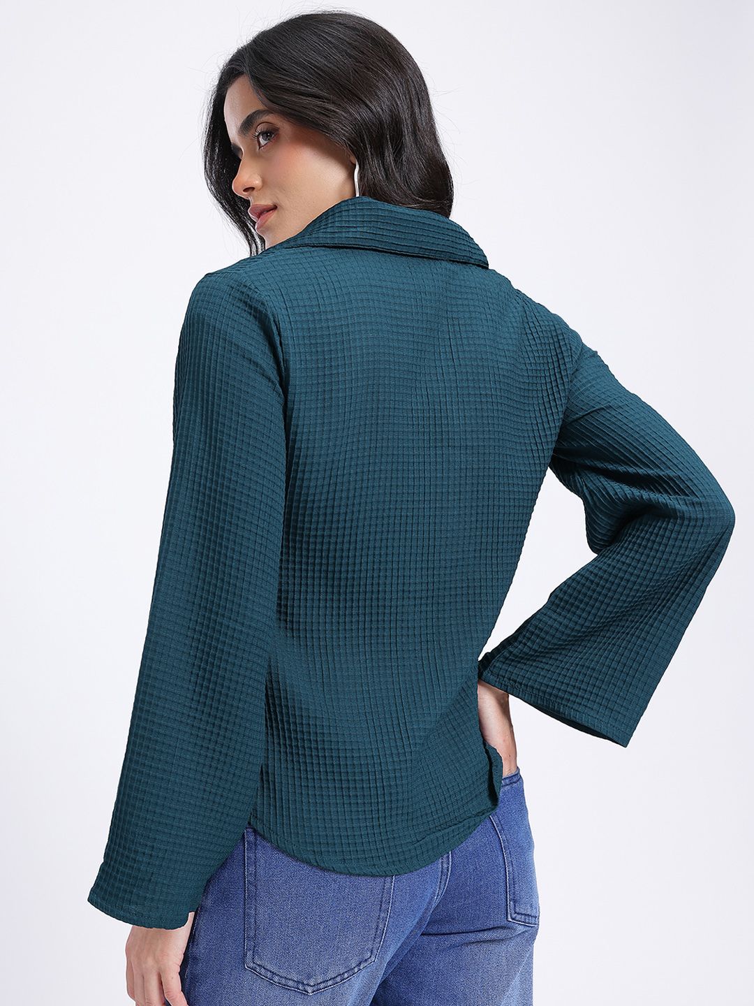 DressBerry Waffle Vibe Textured Shirt
