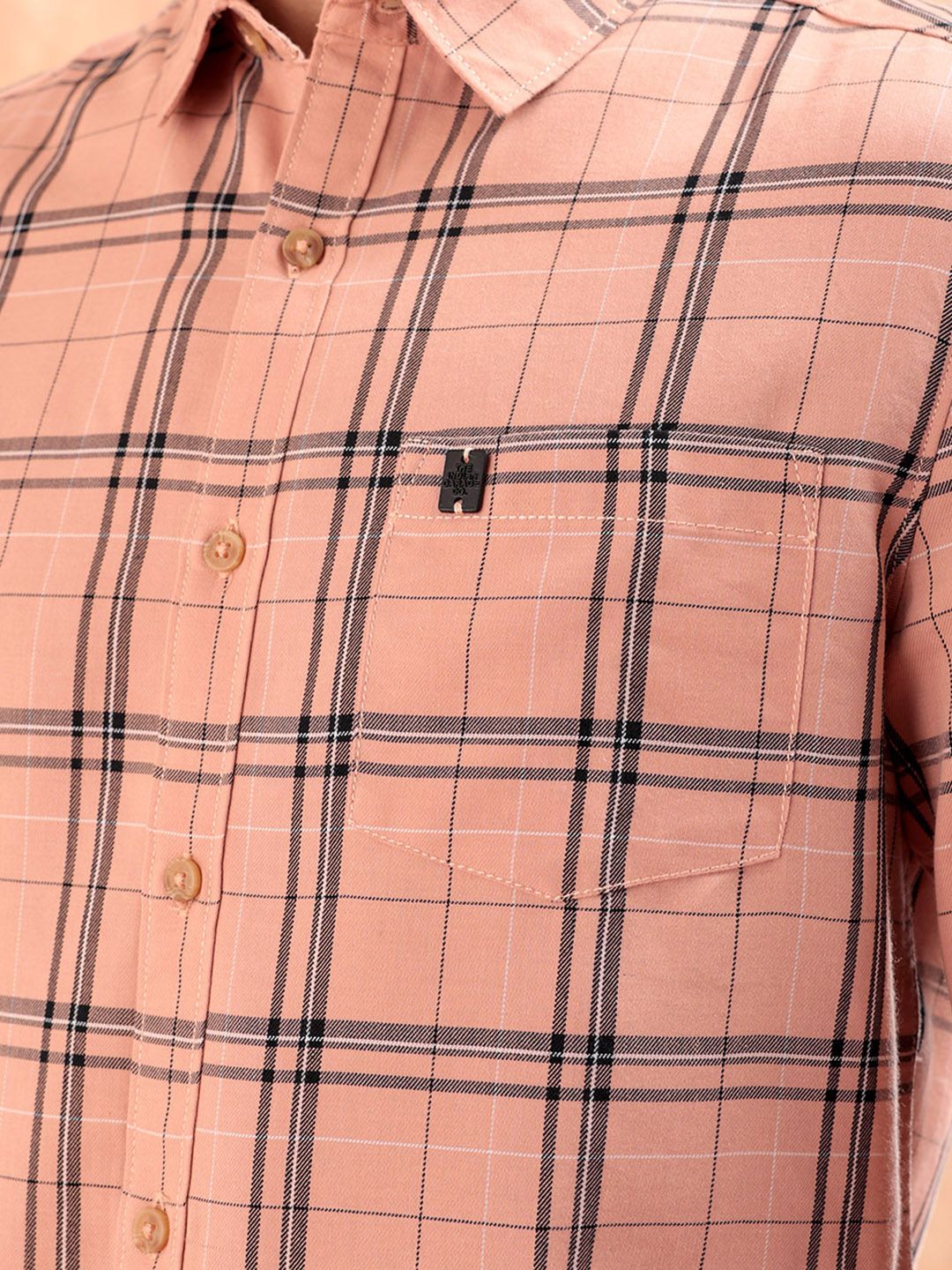 The Indian Garage Co Men Windowpane Checked Casual Shirt