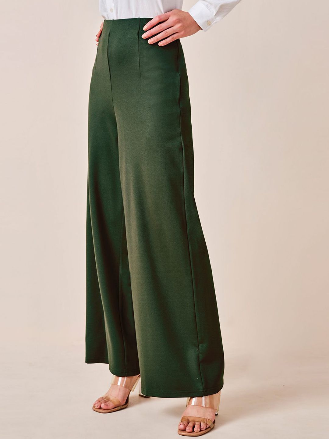 AND Women Loose Fit High-Rise Pleated Trousers