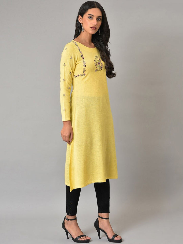 W Floral Embroidered Zardozi Acrylic Kurta
