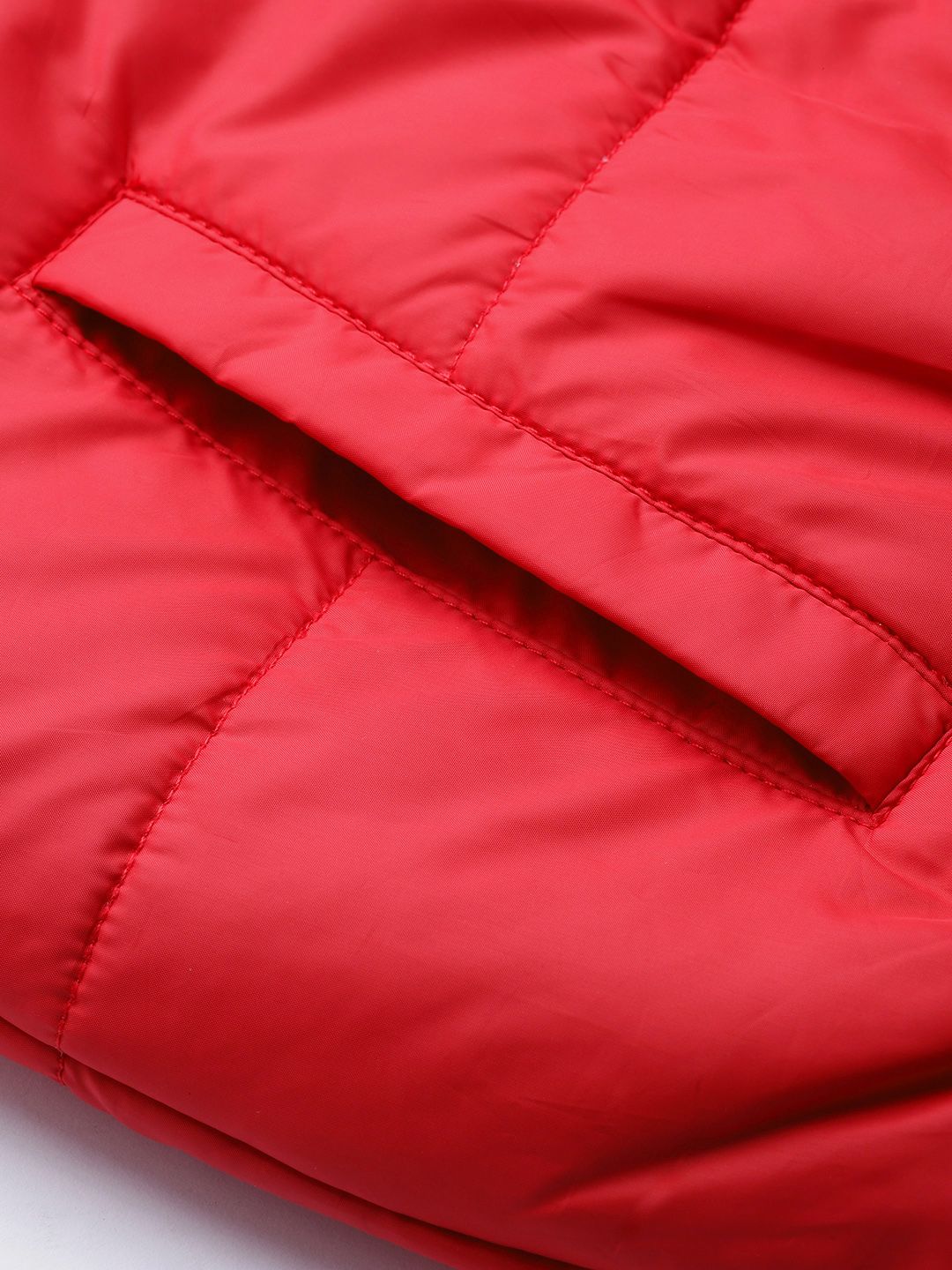 DressBerry Women Red Solid Padded Jacket