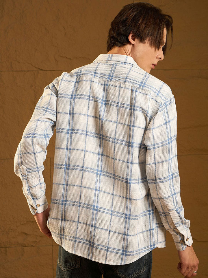 Dennison Men Drop Shoulder Oversized Checked Shirt