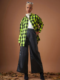 SASSAFRAS Buffalo Checked Oversized Casual Pure Cotton Shacket