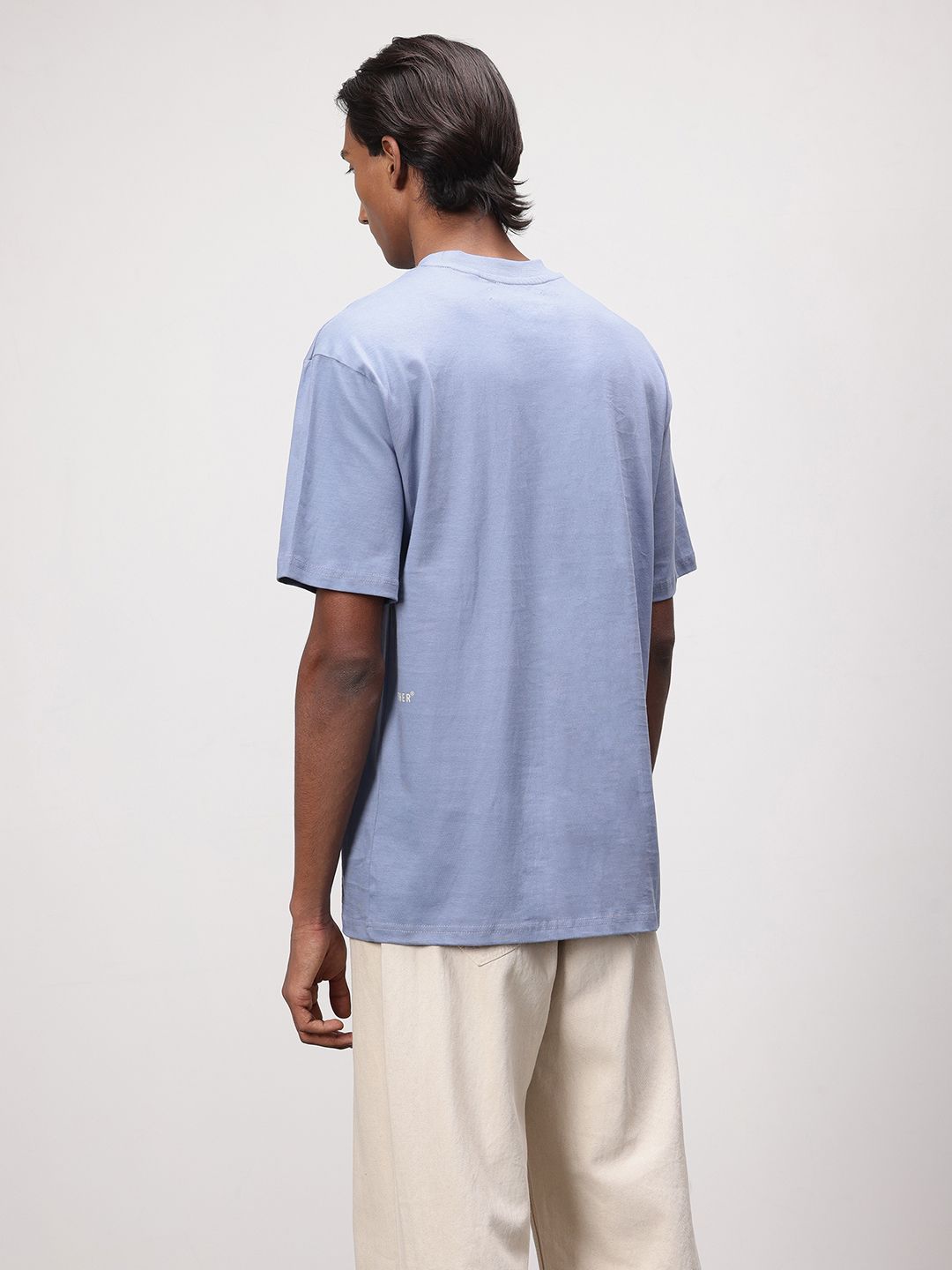 ether Zen Typography Print Drop-Shoulder Sleeves Pure Cotton T-shirt