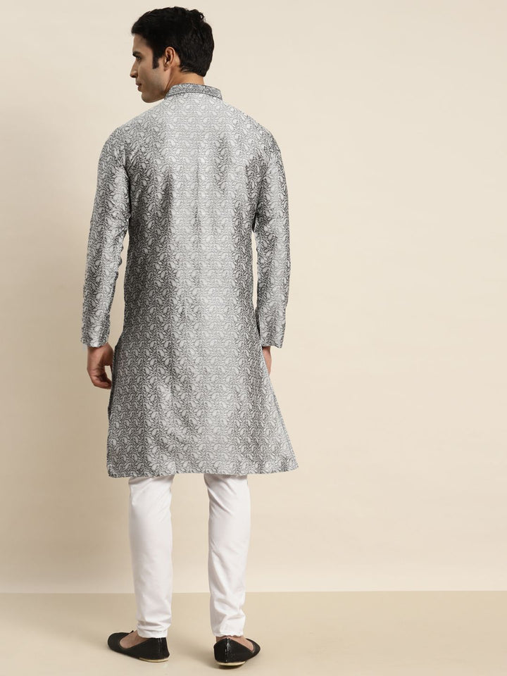 SOJANYA Men Ethnic Motifs Woven Design Jacquard Straight Kurta