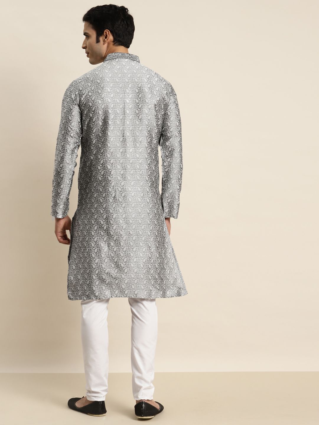 SOJANYA Men Ethnic Motifs Woven Design Jacquard Straight Kurta