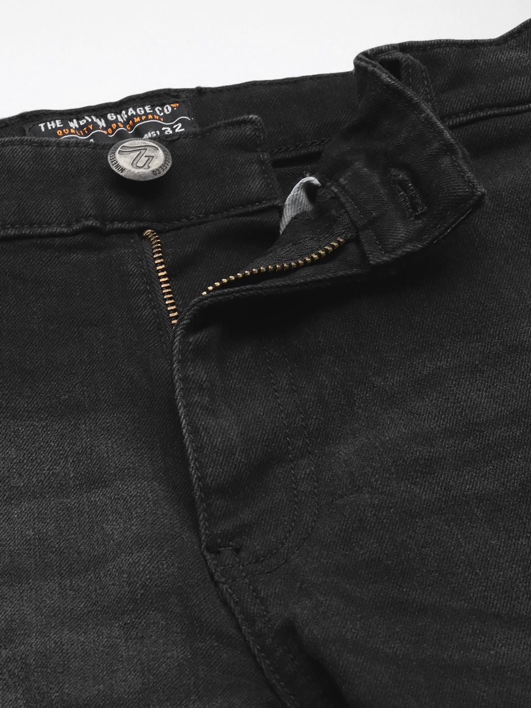 The Indian Garage Co Men Black Slim Fit Stretchable Jeans