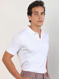 RARE RABBIT Men Mirim Polo Collar Slim Fit Pure Cotton T-Shirt