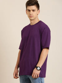 Difference of Opinion Men Solid Pure Cotton Drop-Shoulder Oversized Fit T-shirt