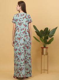 Sweet Dreams Printed pure cotton Maxi Nightdress