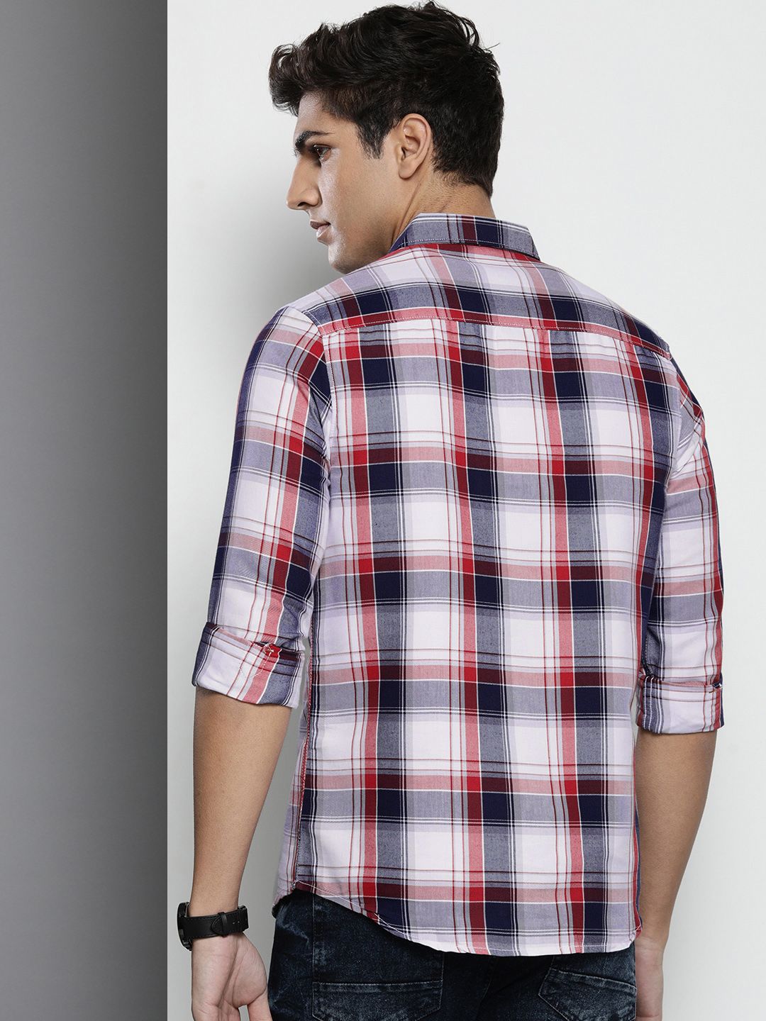 The Indian Garage Co Men Tartan Checked Casual Shirt