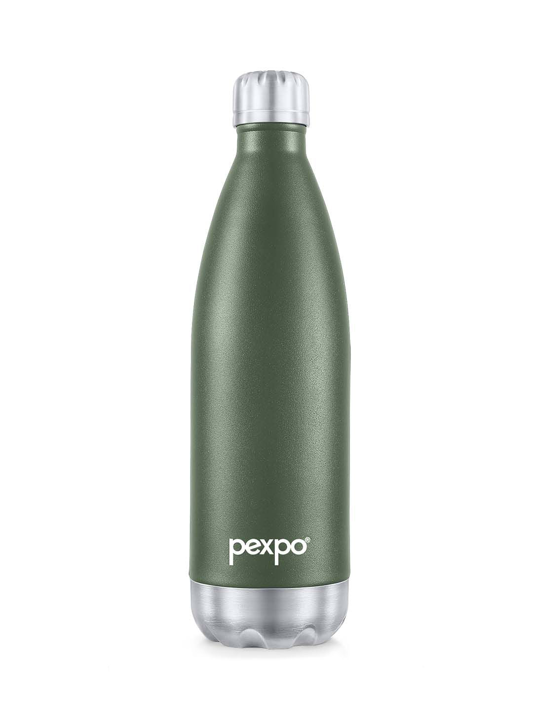 Pexpo ELECTRO ISI Certified Thermosteel 1L 24 Hrs Hot & Cold Green Water Bottle 1000ml