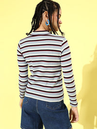 SASSAFRAS Women Stunning Blue Geometric Top