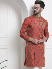 SOJANYA Mandarin Collar Ethnic Motif Thread Work Kurta