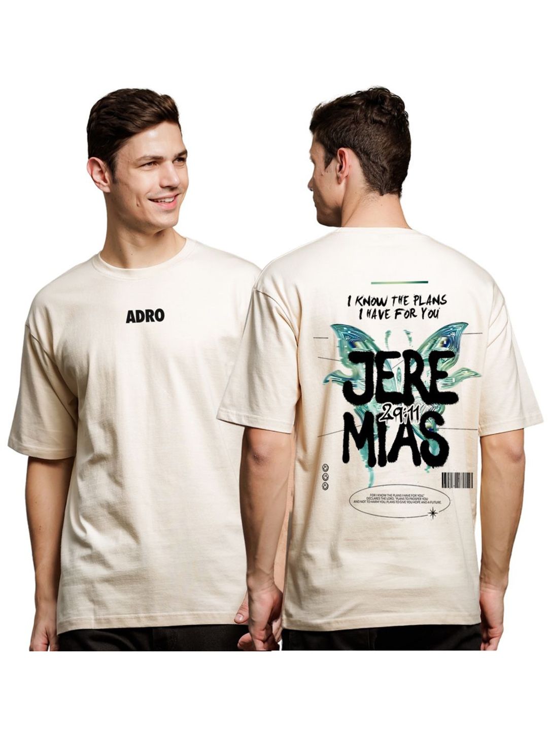 ADRO Men Typography Printed Applique T-shirt