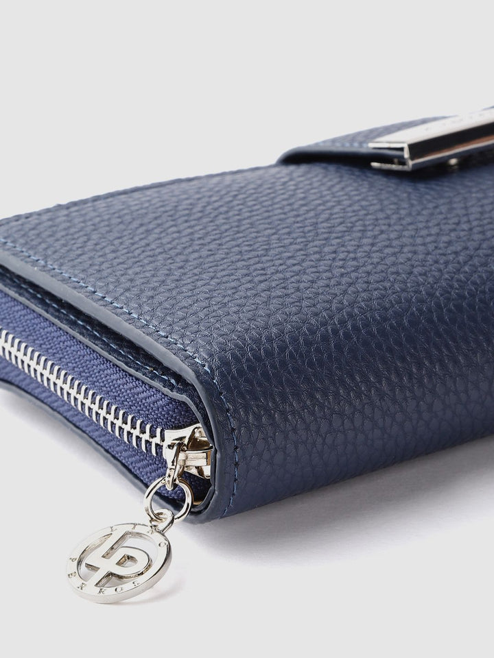 Lino Perros Women Navy Blue Two Fold Wallet
