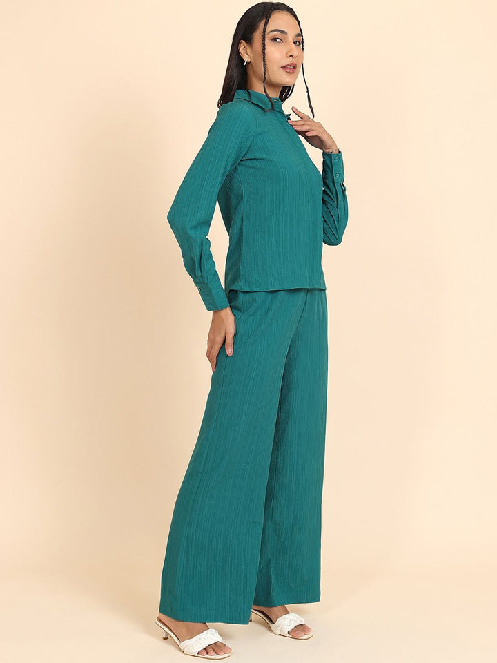 W Women Striped High-Rise Straight Fit Parallel Trouser