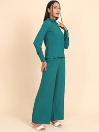 W Women Striped High-Rise Straight Fit Parallel Trouser