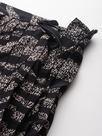 all about you Printed Accordion Pleated Midi Flared Skirt