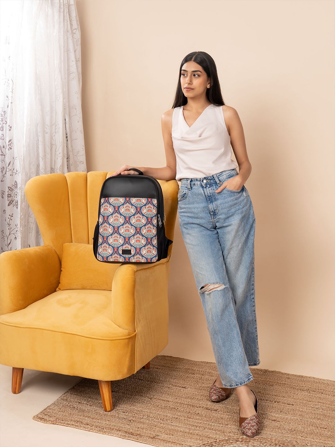 ZOUK Kovil Printed Water Resistance Backpack Up to 16 inch