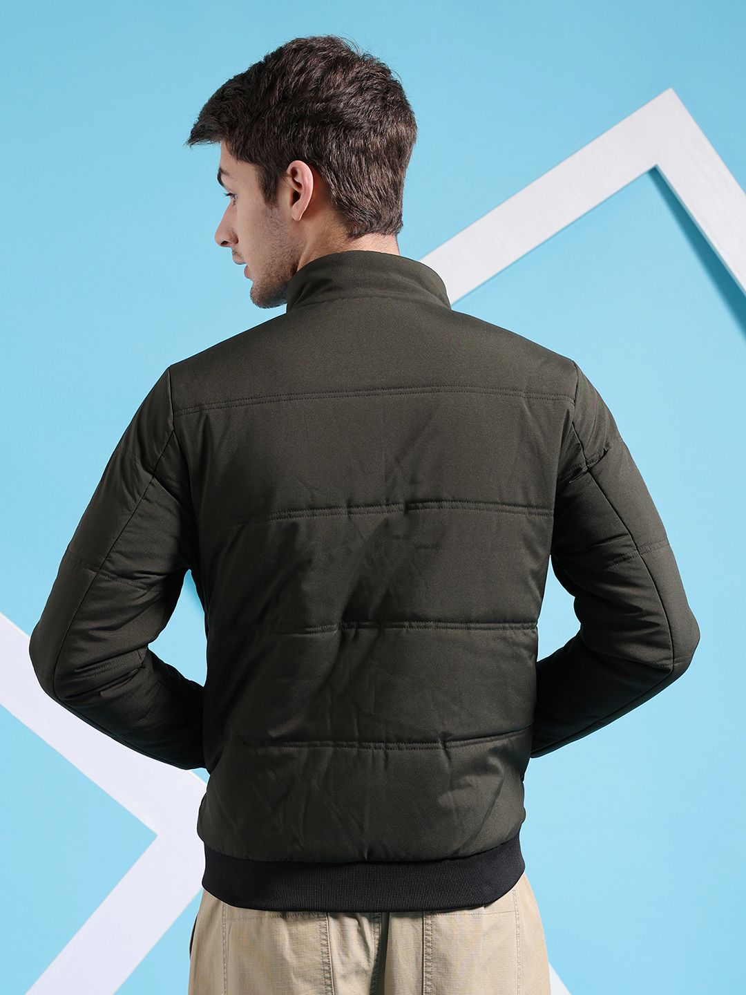 The Indian Garage Co Men Regular Fit Padded Bomber Jacket