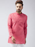 SOJANYA Men Red Solid Straight Kurta