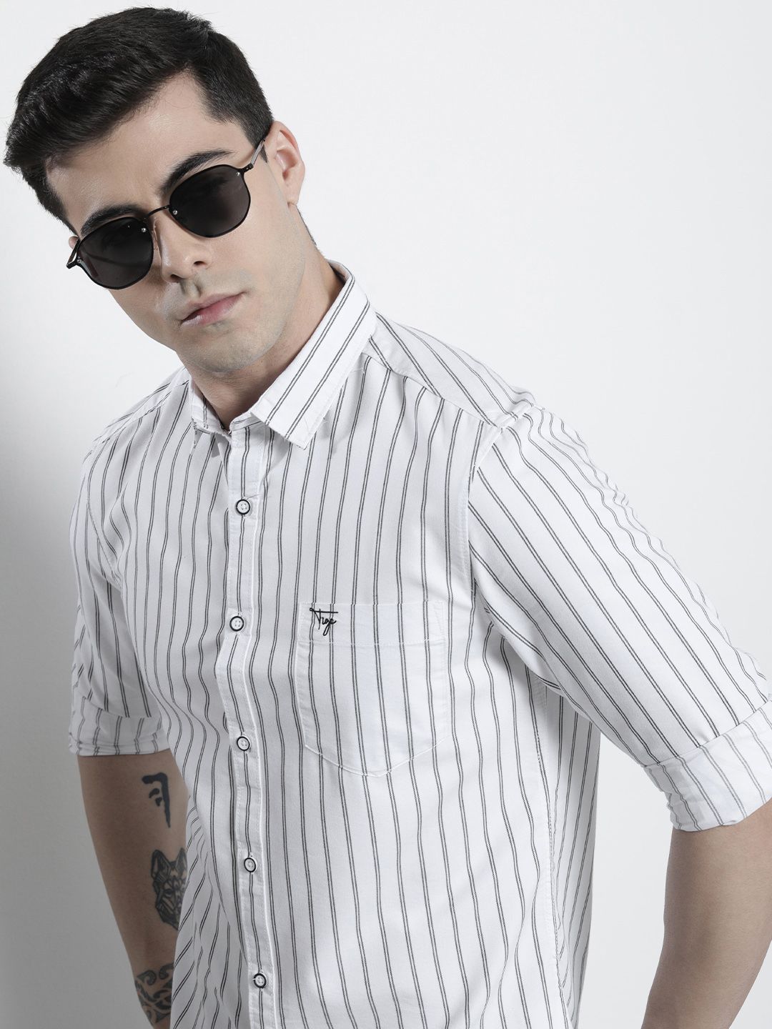 The Indian Garage Co Men Striped Casual Shirt