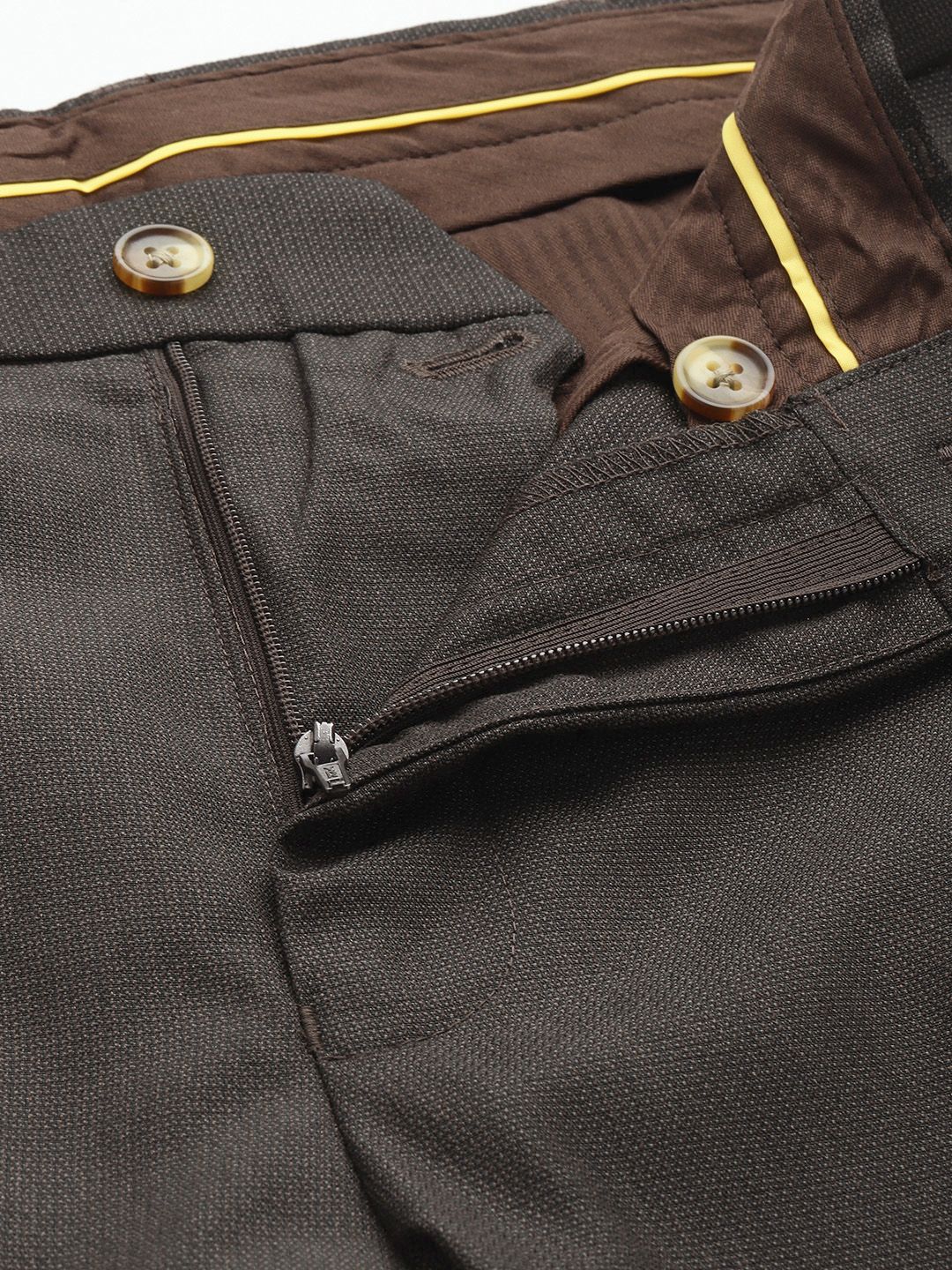 Raymond Men Textured Slim Fit Formal Trousers