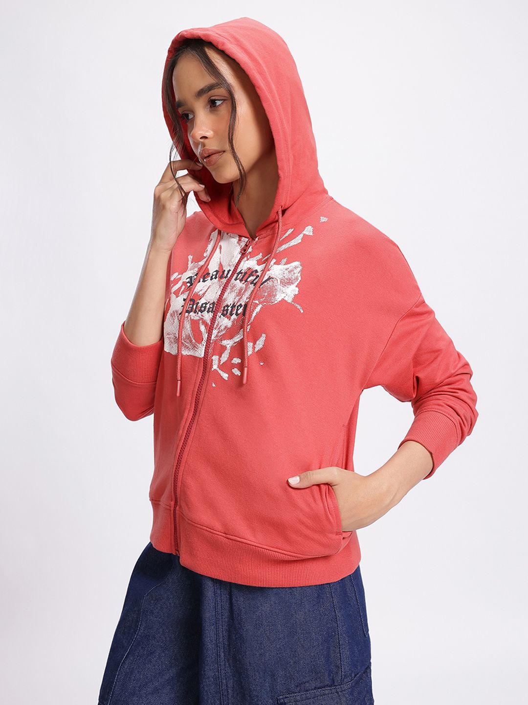 DressBerry Savage Statements Printed Hooded Sweatshirt