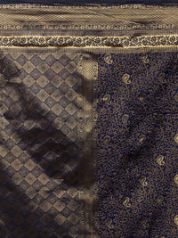Saree Mall Women Navy Blue Banarasi Saree