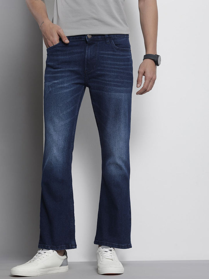 The Indian Garage Co Men Bootcut Light Fade Stretchable Jeans