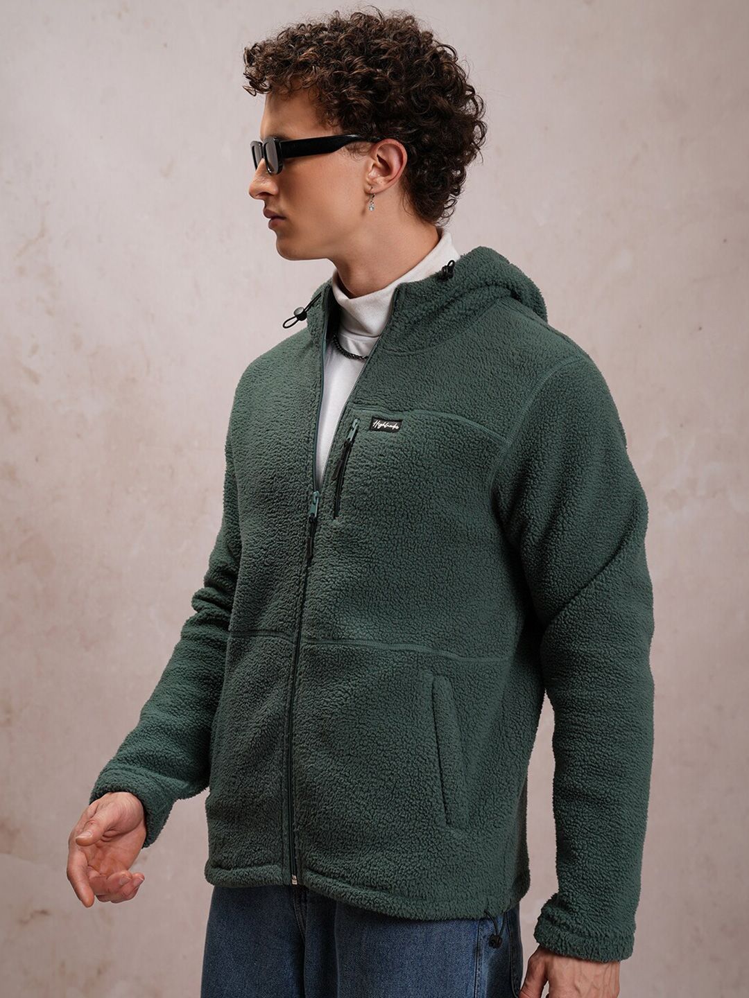 Highlander Reka Bentuk Diri Highland Hooded Front-Open Sweatshirt