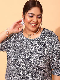 CURVY STREET Plus Size Floral Printed Top