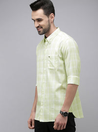 THE BEAR HOUSE Men Green Slim Fit Tartan Checks Checked Casual Shirt