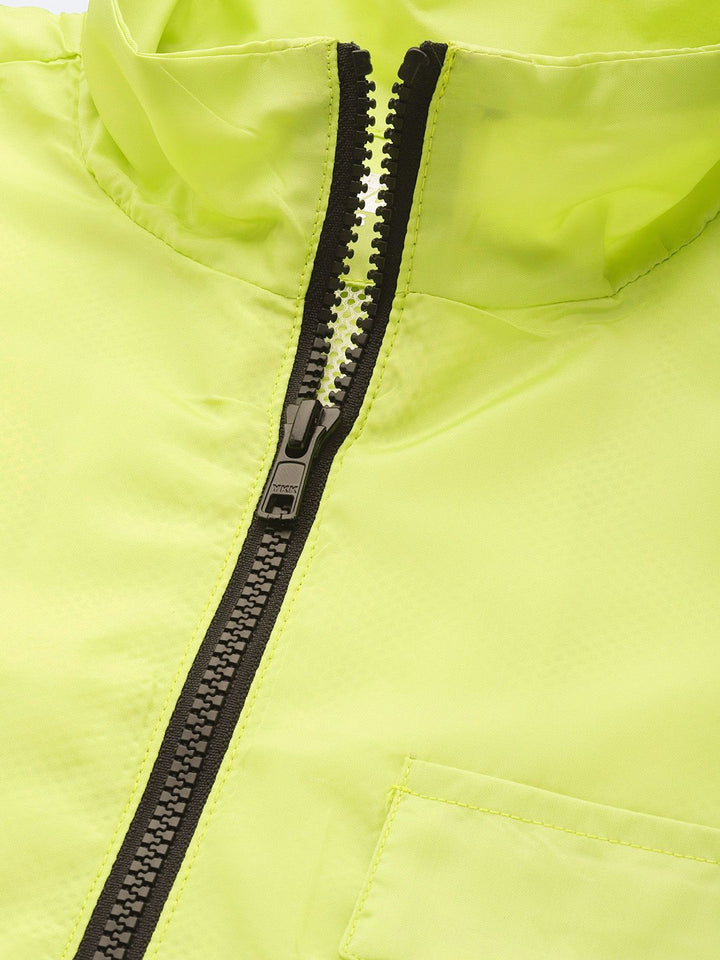 DressBerry Women Fluorescent Green Solid Lightweight Sporty Jacket