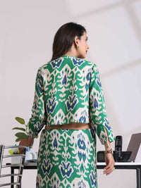 trueBrowns Printed Ikat Saree Blouse