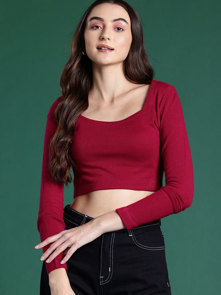 DressBerry Full Sleeves Winter Crop Top