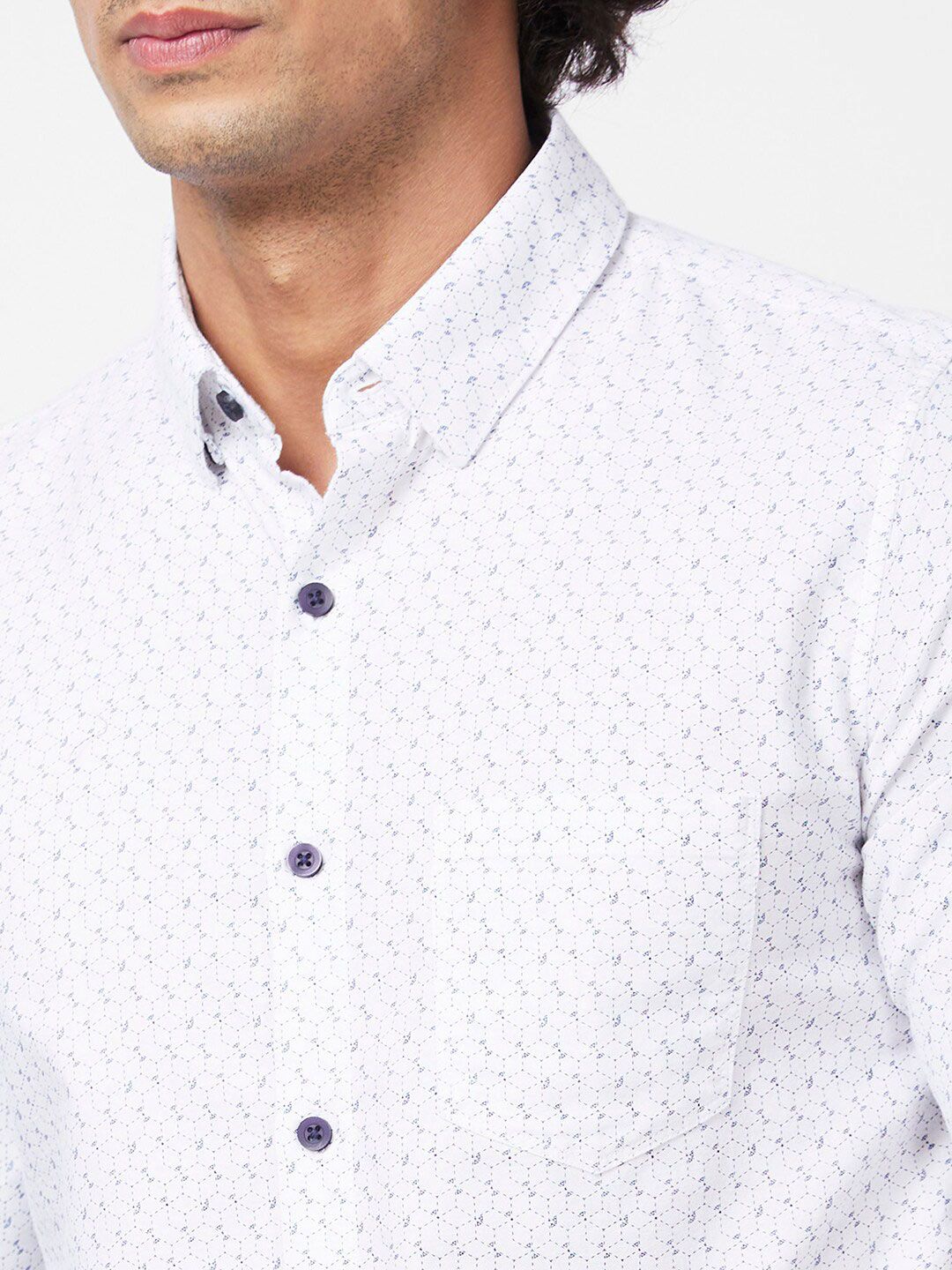 SPYKAR Slim Fit Micro Ditsy Printed Casual Shirt