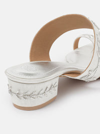 House of Pataudi Floral Embroidered Block Heels