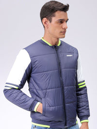 The Indian Garage Co Men Stand Collar Solid Casual Padded Jacket