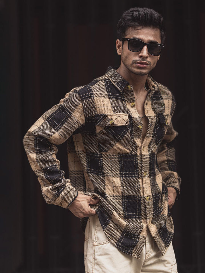 Powerlook Men Tartan Checks Opaque Checked Casual Shirt