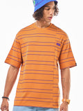 Bewakoof Men Striped Round Neck Pure Cotton T-shirt