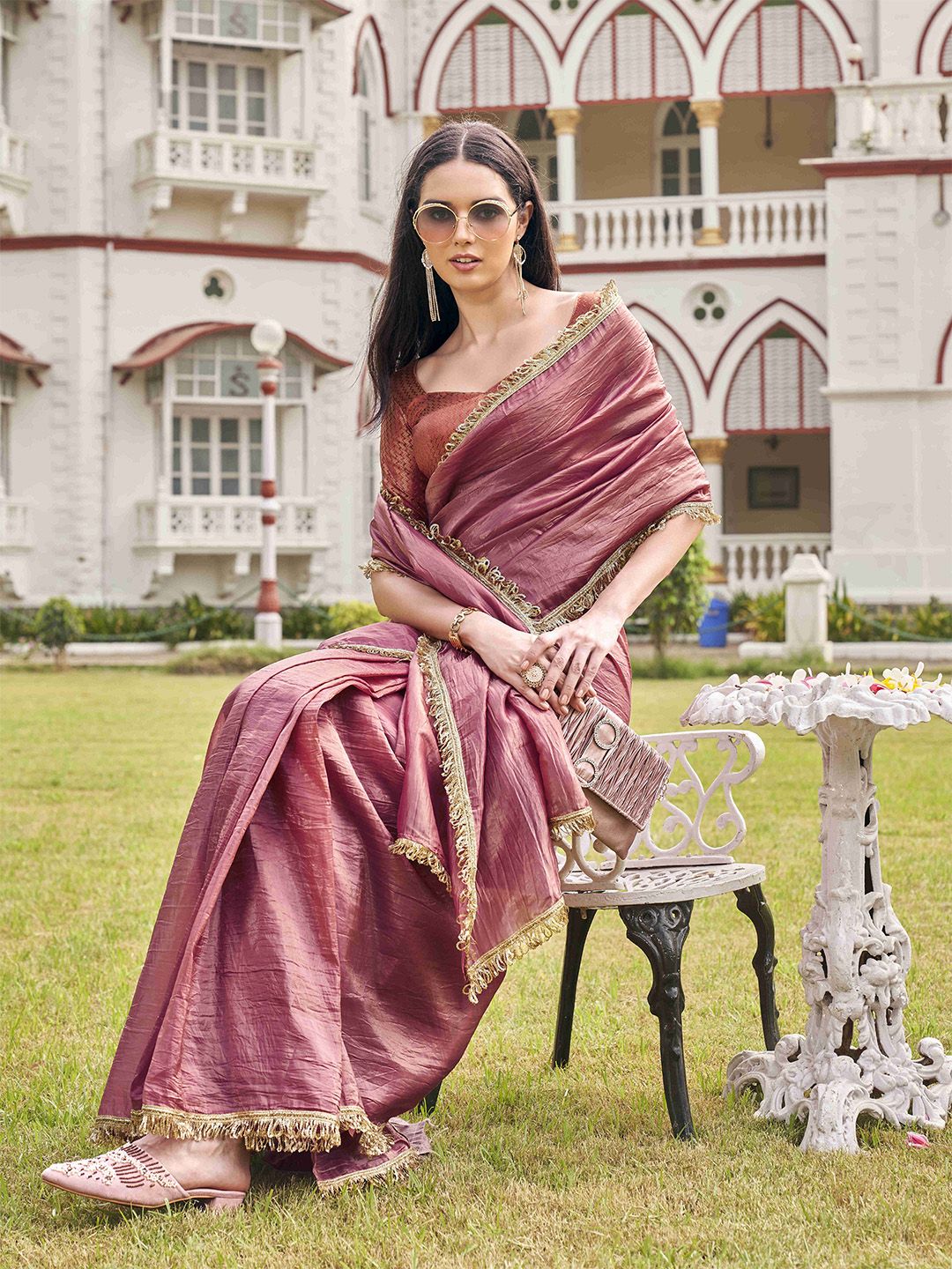 Tikhi Imli Sequinned Organza Saree