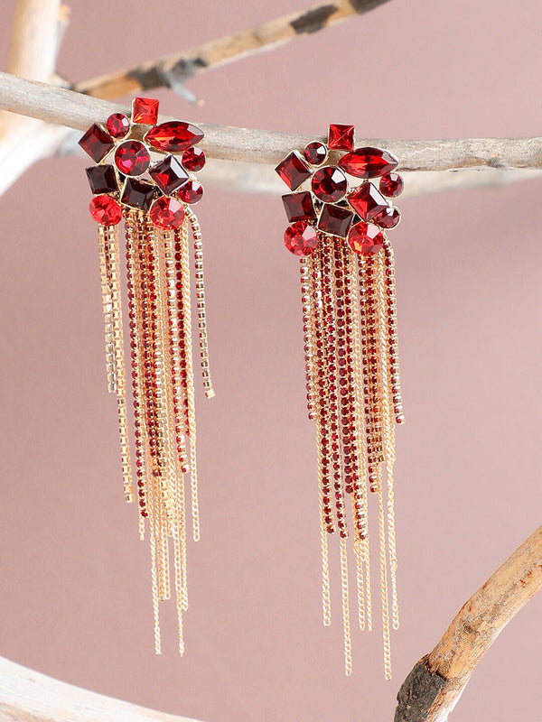 Anting-anting Dangler Plated & Merah Long Sohi