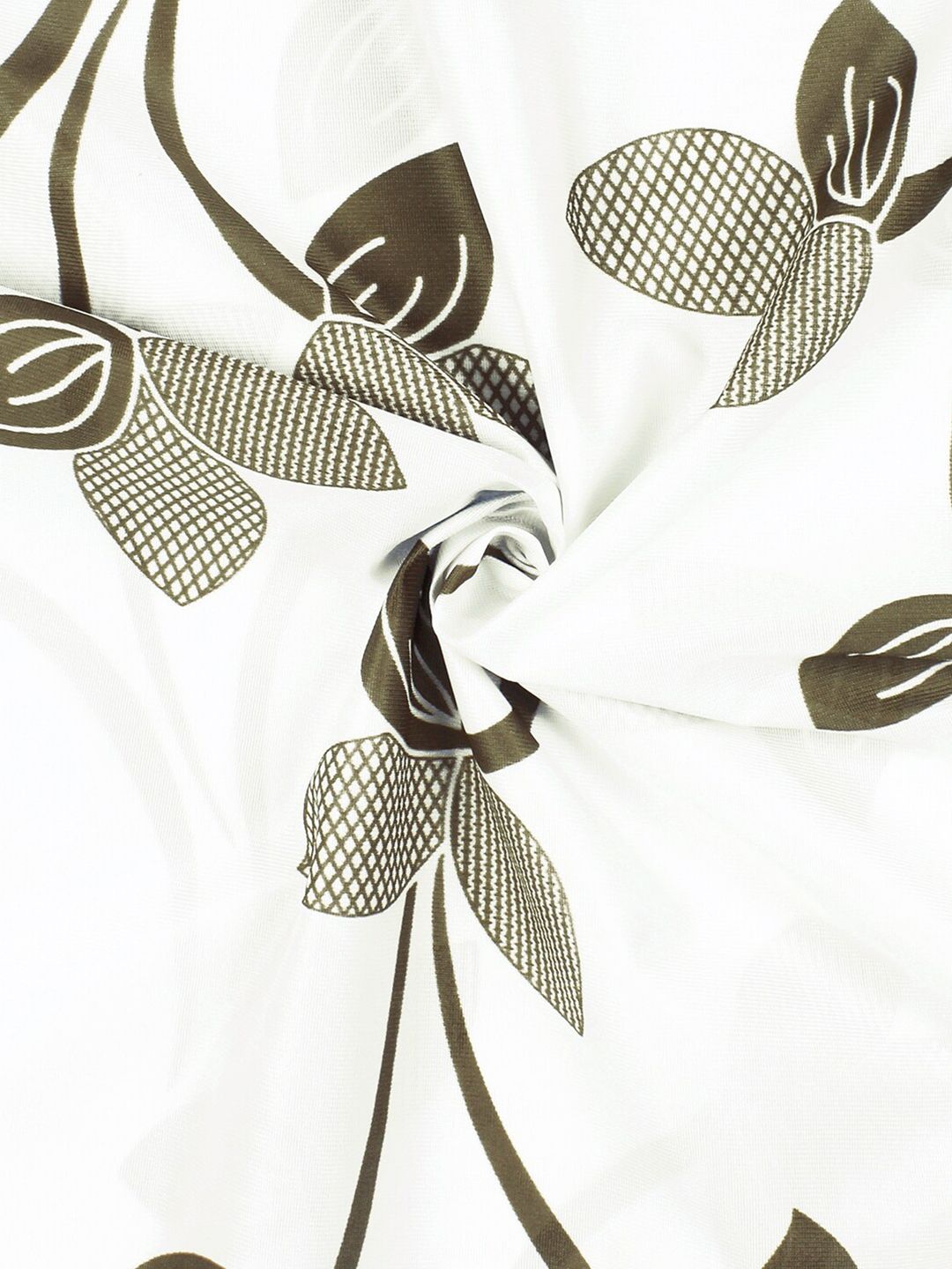 Story@home 2 Pieces Off White & Grey Floral Door Curtain