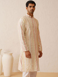 SOJANYA LUXE Kurta Labuci Biasa Sulam Kolar Mandarin dengan Piyama
