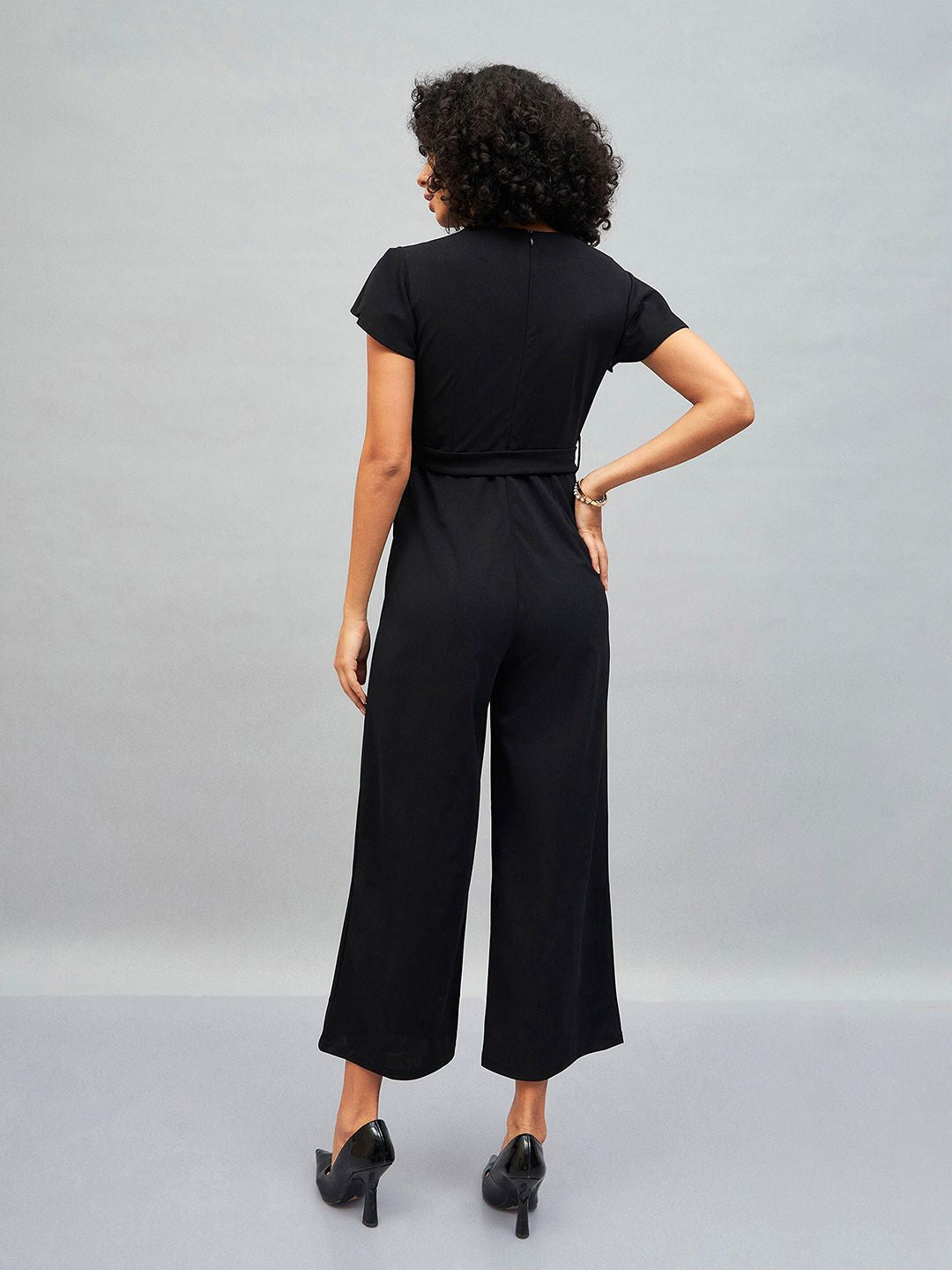 SASSAFRAS Black Belted Basic Jumpsuit